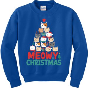 Meowy Christmas Cute Gift Kids Sweatshirt