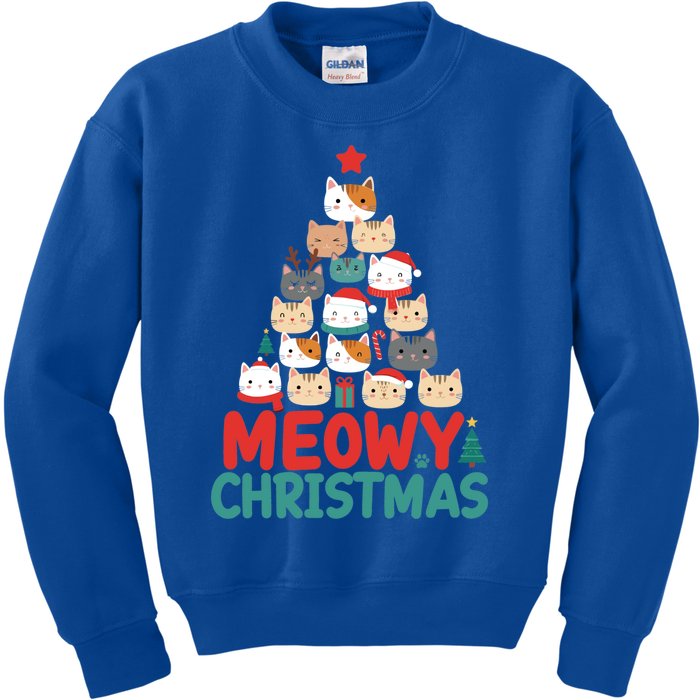 Meowy Christmas Cute Gift Kids Sweatshirt