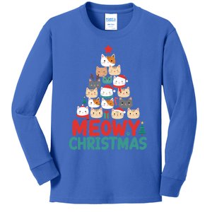 Meowy Christmas Cute Gift Kids Long Sleeve Shirt