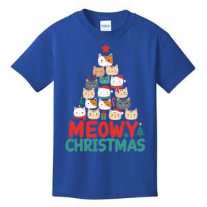 Meowy Christmas Cute Gift Kids T-Shirt