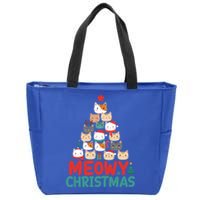 Meowy Christmas Cute Gift Zip Tote Bag