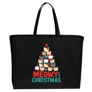 Meowy Christmas Cute Gift Cotton Canvas Jumbo Tote