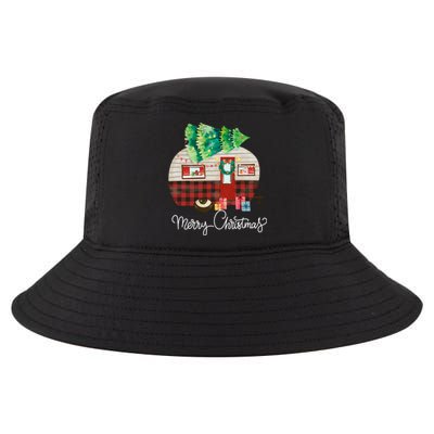 Merry Christmas Camper Buffalo Plaid Xmas Morning Camping Cute Gift Cool Comfort Performance Bucket Hat