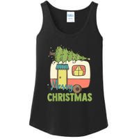 Merry Christmas Camping Van Trailer Xmas Tree Gift Ladies Essential Tank