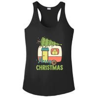 Merry Christmas Camping Van Trailer Xmas Tree Gift Ladies PosiCharge Competitor Racerback Tank