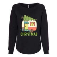 Merry Christmas Camping Van Trailer Xmas Tree Gift Womens California Wash Sweatshirt