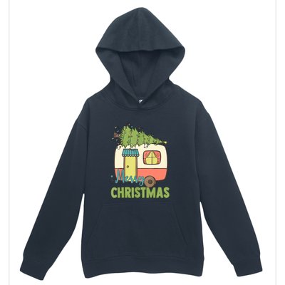 Merry Christmas Camping Van Trailer Xmas Tree Gift Urban Pullover Hoodie