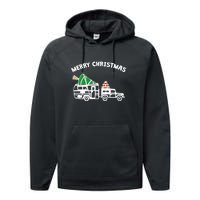 Merry Christmas Caravan Camping RV Trailer Xmas Tree Gift Performance Fleece Hoodie