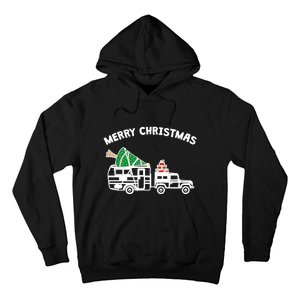 Merry Christmas Caravan Camping RV Trailer Xmas Tree Gift Hoodie