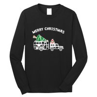 Merry Christmas Caravan Camping RV Trailer Xmas Tree Gift Long Sleeve Shirt