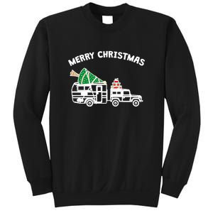 Merry Christmas Caravan Camping RV Trailer Xmas Tree Gift Sweatshirt