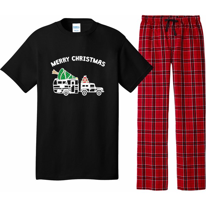 Merry Christmas Caravan Camping RV Trailer Xmas Tree Gift Pajama Set