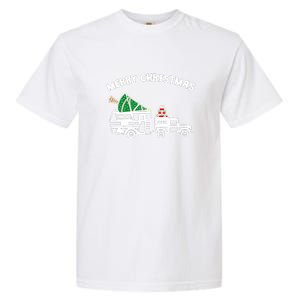 Merry Christmas Caravan Camping RV Trailer Xmas Tree Gift Garment-Dyed Heavyweight T-Shirt