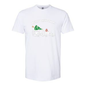 Merry Christmas Caravan Camping RV Trailer Xmas Tree Gift Softstyle CVC T-Shirt