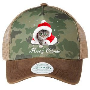 Merry Catmas Cute Cat Kitten Santa Hat Christmas Gift Funny Legacy Tie Dye Trucker Hat