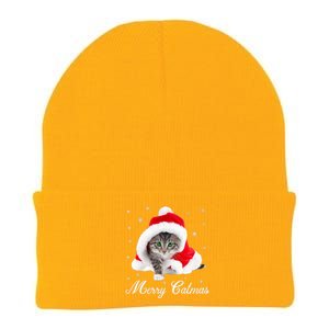 Merry Catmas Cute Cat Kitten Santa Hat Christmas Gift Funny Knit Cap Winter Beanie