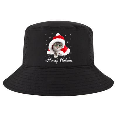 Merry Catmas Cute Cat Kitten Santa Hat Christmas Gift Funny Cool Comfort Performance Bucket Hat