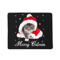 Merry Catmas Cute Cat Kitten Santa Hat Christmas Gift Funny Mousepad