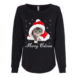 Merry Catmas Cute Cat Kitten Santa Hat Christmas Gift Funny Womens California Wash Sweatshirt