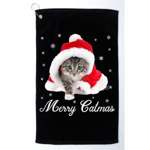 Merry Catmas Cute Cat Kitten Santa Hat Christmas Gift Funny Platinum Collection Golf Towel