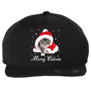 Merry Catmas Cute Cat Kitten Santa Hat Christmas Gift Funny Wool Snapback Cap