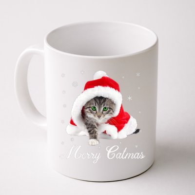 Merry Catmas Cute Cat Kitten Santa Hat Christmas Gift Funny Coffee Mug