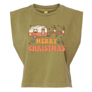 Merry Christmas Camper Merry Campmas Christmas Camping Squad Gift Garment-Dyed Women's Muscle Tee