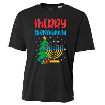 Merry Chrismukkah Christmas Cool Xmas Pajama Hanukkah Jewish Long Sleeve Cooling Performance Crew T-Shirt