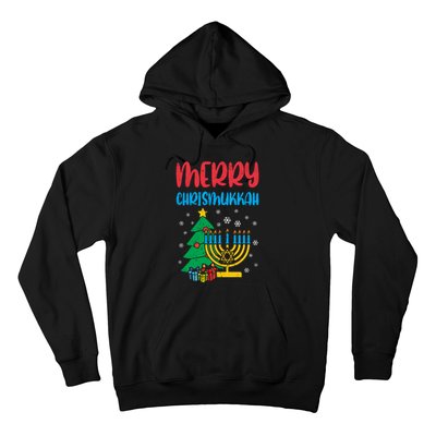 Merry Chrismukkah Christmas Cool Xmas Pajama Hanukkah Jewish Long Sleeve Hoodie