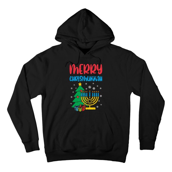 Merry Chrismukkah Christmas Cool Xmas Pajama Hanukkah Jewish Long Sleeve Hoodie