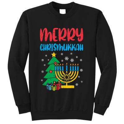 Merry Chrismukkah Christmas Cool Xmas Pajama Hanukkah Jewish Long Sleeve Sweatshirt
