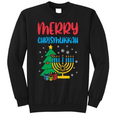 Merry Chrismukkah Christmas Cool Xmas Pajama Hanukkah Jewish Long Sleeve Sweatshirt