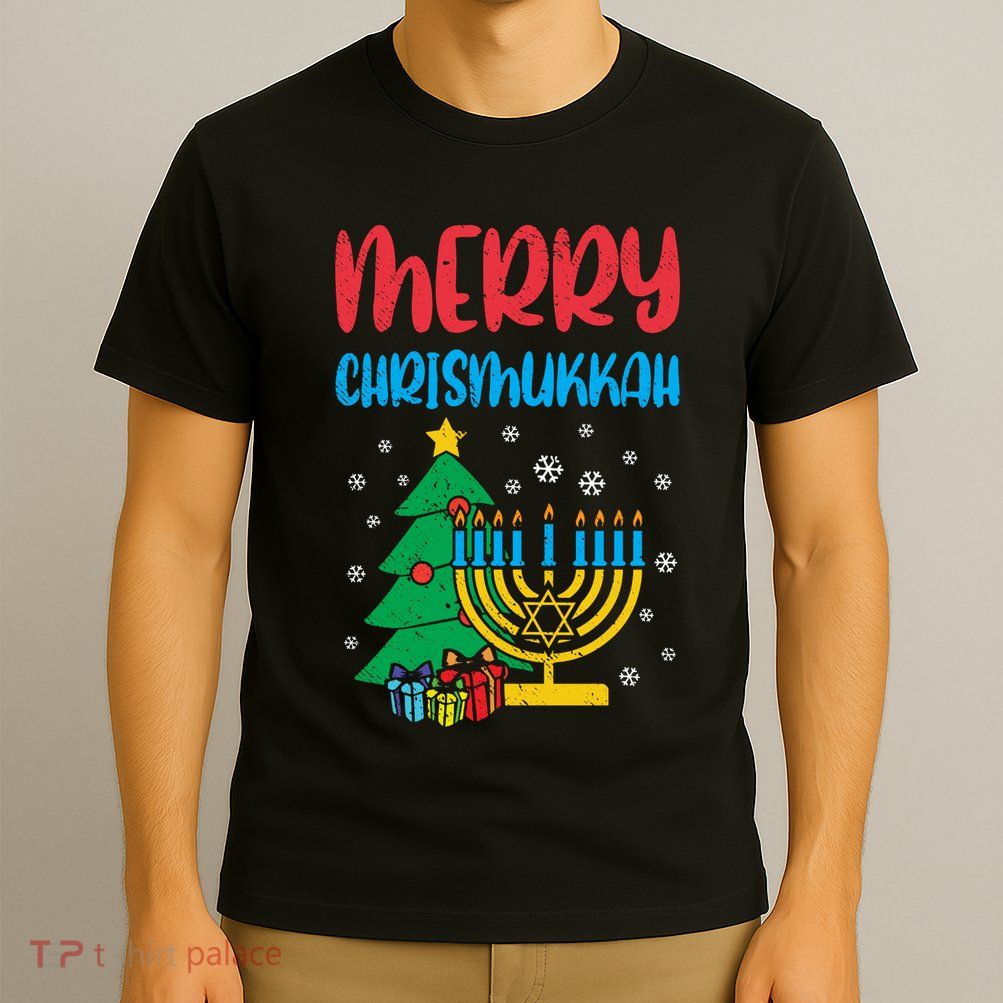 Merry Chrismukkah Christmas Cool Xmas Pajama Hanukkah Jewish Long Sleeve T-Shirt
