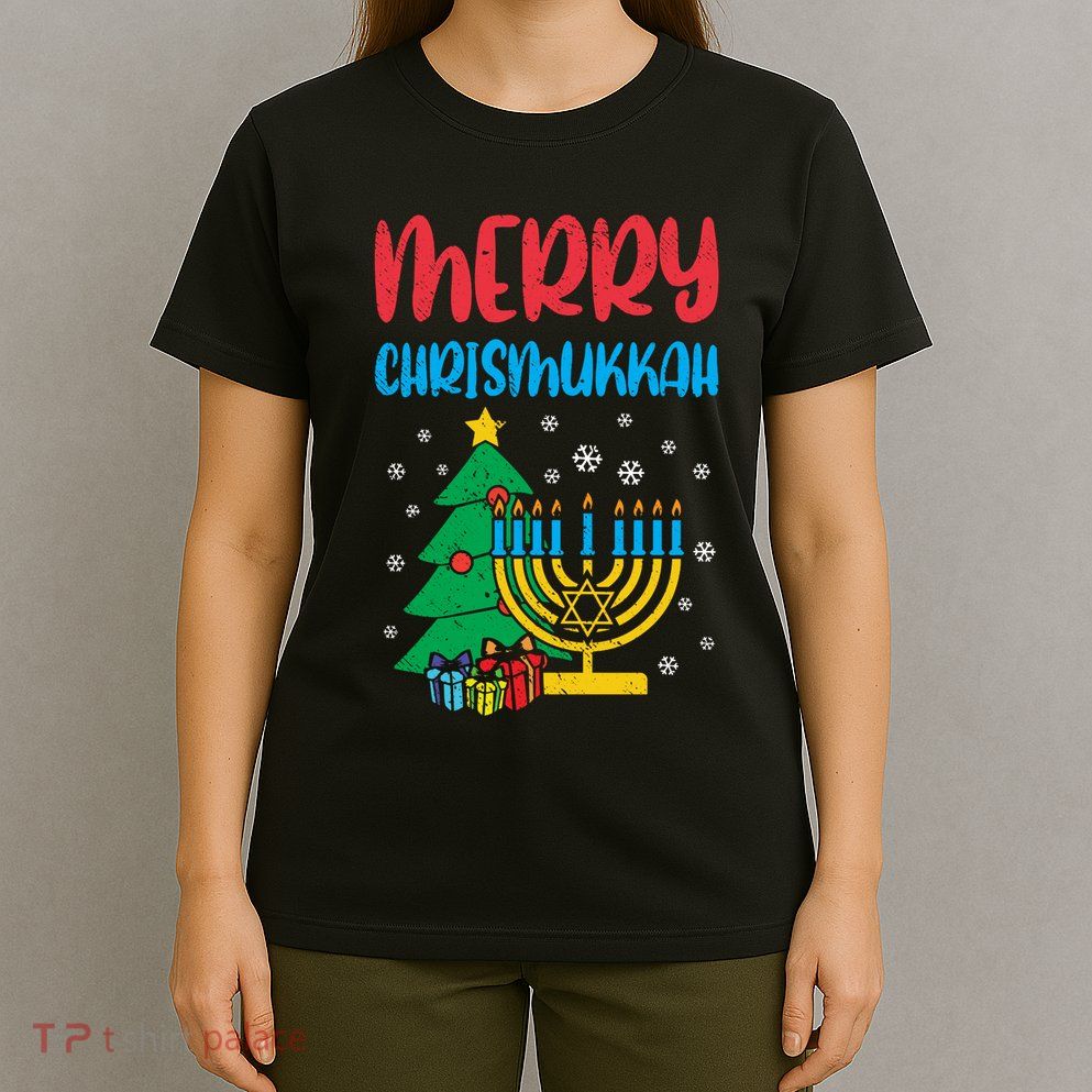 Merry Chrismukkah Christmas Cool Xmas Pajama Hanukkah Jewish Long Sleeve T-Shirt