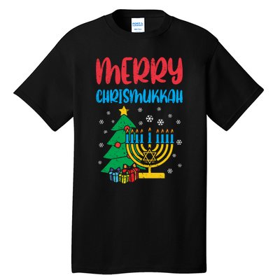 Merry Chrismukkah Christmas Cool Xmas Pajama Hanukkah Jewish Long Sleeve Tall T-Shirt