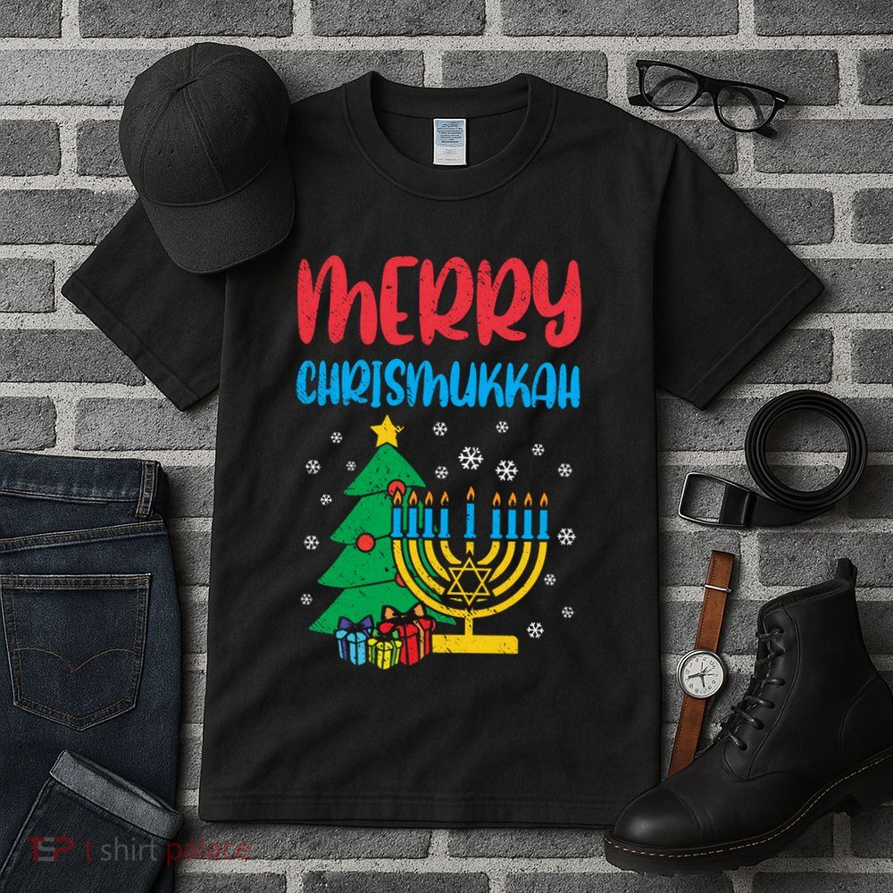 Merry Chrismukkah Christmas Cool Xmas Pajama Hanukkah Jewish Long Sleeve Tall T-Shirt
