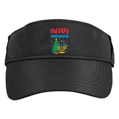 Merry Chrismukkah Christmas Cool Xmas Pajama Hanukkah Jewish Long Sleeve Adult Drive Performance Visor