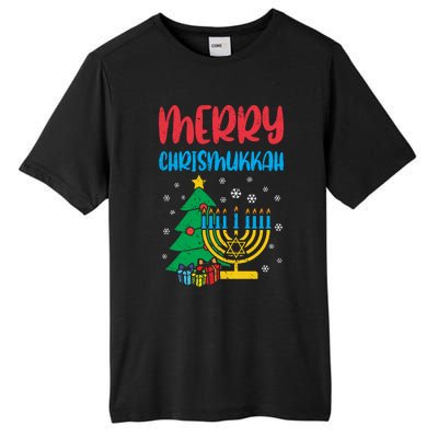 Merry Chrismukkah Christmas Cool Xmas Pajama Hanukkah Jewish Long Sleeve Tall Fusion ChromaSoft Performance T-Shirt