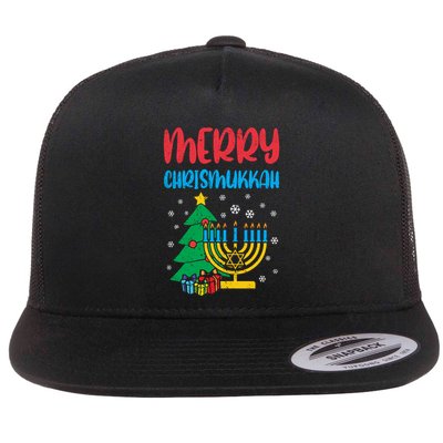 Merry Chrismukkah Christmas Cool Xmas Pajama Hanukkah Jewish Long Sleeve Flatbill Hat