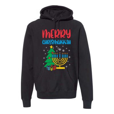 Merry Chrismukkah Christmas Cool Xmas Pajama Hanukkah Jewish Long Sleeve Premium Hoodie