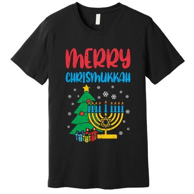 Merry Chrismukkah Christmas Cool Xmas Pajama Hanukkah Jewish Long Sleeve Premium T-Shirt