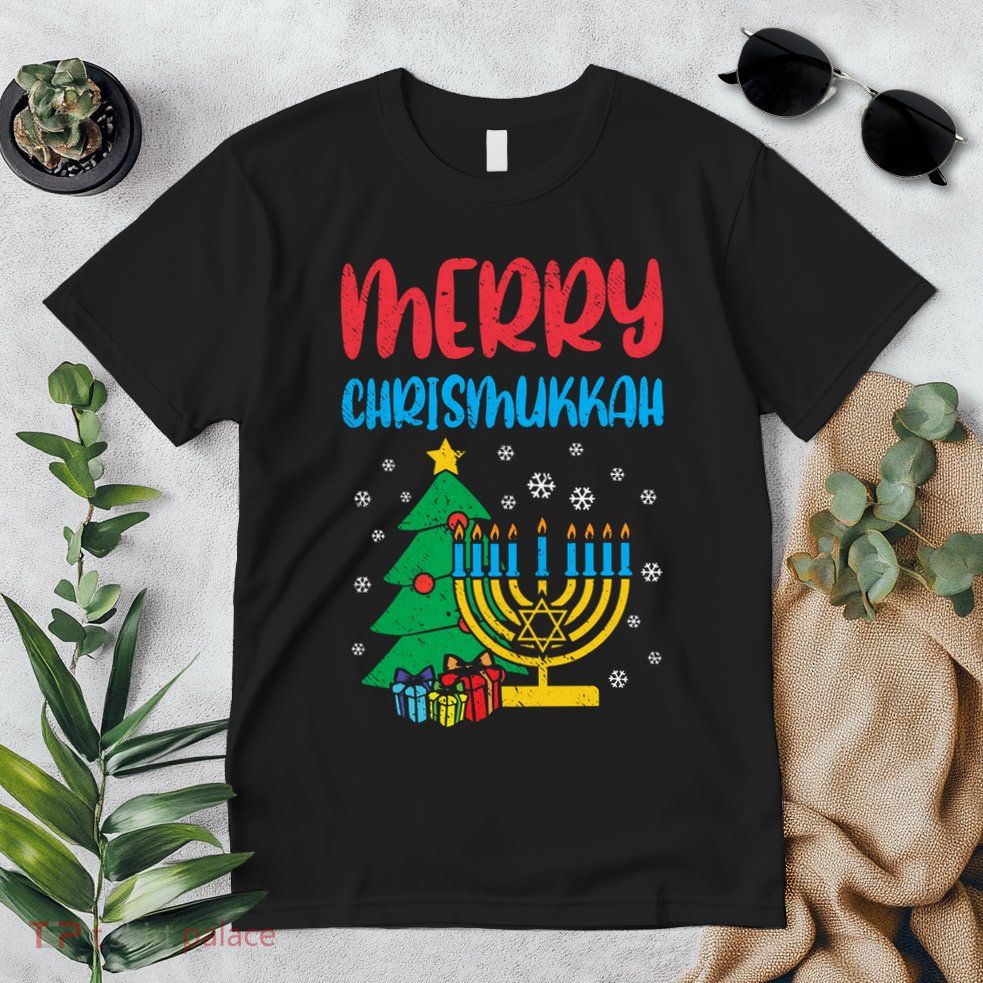 Merry Chrismukkah Christmas Cool Xmas Pajama Hanukkah Jewish Long Sleeve Premium T-Shirt