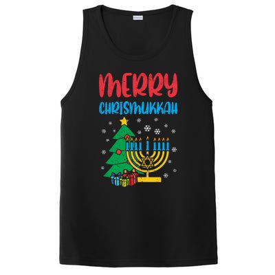 Merry Chrismukkah Christmas Cool Xmas Pajama Hanukkah Jewish Long Sleeve PosiCharge Competitor Tank