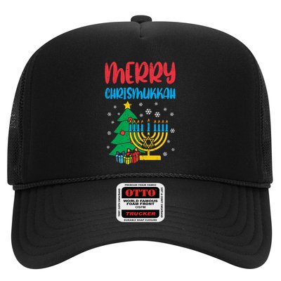Merry Chrismukkah Christmas Cool Xmas Pajama Hanukkah Jewish Long Sleeve Trucker Hat