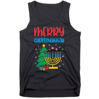 Merry Chrismukkah Christmas Cool Xmas Pajama Hanukkah Jewish Long Sleeve Tank Top