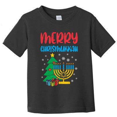 Merry Chrismukkah Christmas Cool Xmas Pajama Hanukkah Jewish Long Sleeve Toddler T-Shirt