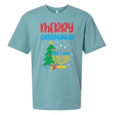 Merry Chrismukkah Christmas Cool Xmas Pajama Hanukkah Jewish Long Sleeve Sueded Cloud Jersey T-Shirt