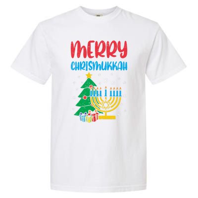 Merry Chrismukkah Christmas Cool Xmas Pajama Hanukkah Jewish Long Sleeve Garment-Dyed Heavyweight T-Shirt