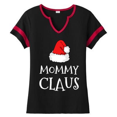 Mommy Claus Christmas Hat Family Pj Group Matching Pajama Gift Ladies Halftime Notch Neck Tee