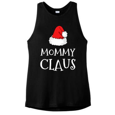 Mommy Claus Christmas Hat Family Pj Group Matching Pajama Gift Ladies PosiCharge Tri-Blend Wicking Tank